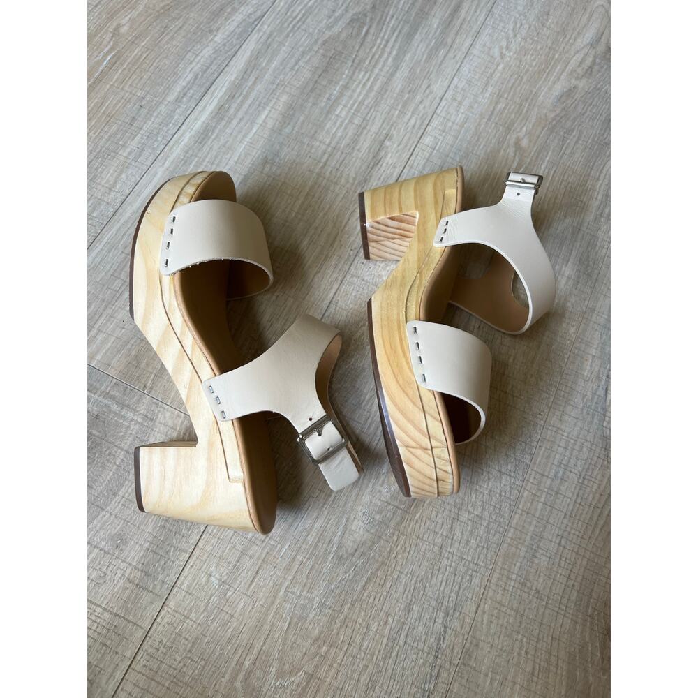 All day open toe clog Nisolo leather bone 9.5 - Picture 3 of 7